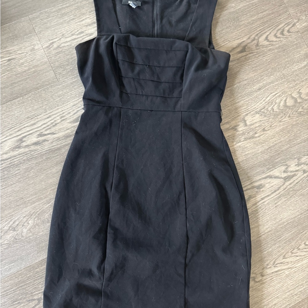 BCX Black Sheath Dress Square Neck Sleeveless